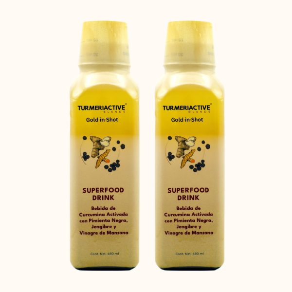TURMERIACTIVE Blends - Gold in Shot SUPERFOOD Drink Jengibre + Curcumina Couple Pack