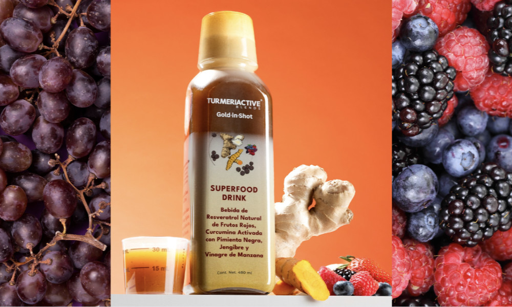 TURMERIACTIVE Blends - Gold in Shot SUPERFOOD Drink Resveratrol con Curcumina