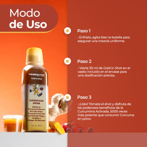 TURMERIACTIVE Blends - Gold in Shot SUPERFOOD Drink Resveratrol + Curcumina